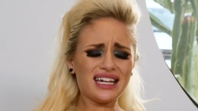 Blond hottie Naomi Woods is blow large rod and licking balls as well. That babe need to stop with it or else dude will jizz also soon, so That babe