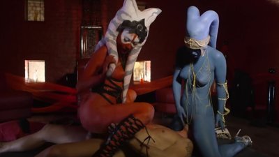 Nacho Vidal is fucking 2 stunning sweethearts Eva Lovia and Aria Alexander at this cosplay fuck party. Hot sweethearts are taking turns on his hard