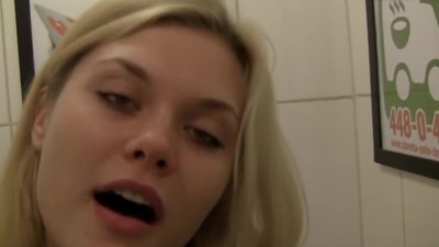 Sexy blonde bitch was likewise sexy and soon turned a simple date in a cafe into humping in public toilet. Skinny girl enjoyed doing it orally and