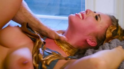 Horny American gal Lena Paul definitely knows how to please her well hung lover tonight. She slurps on his delightful cock and rides it like a nice