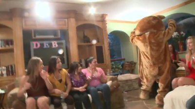 Striptease show turns legal age teenagers on and makes 'em get wet so. Stripper is working restlessly and making honeys fight for his ramrod to suck